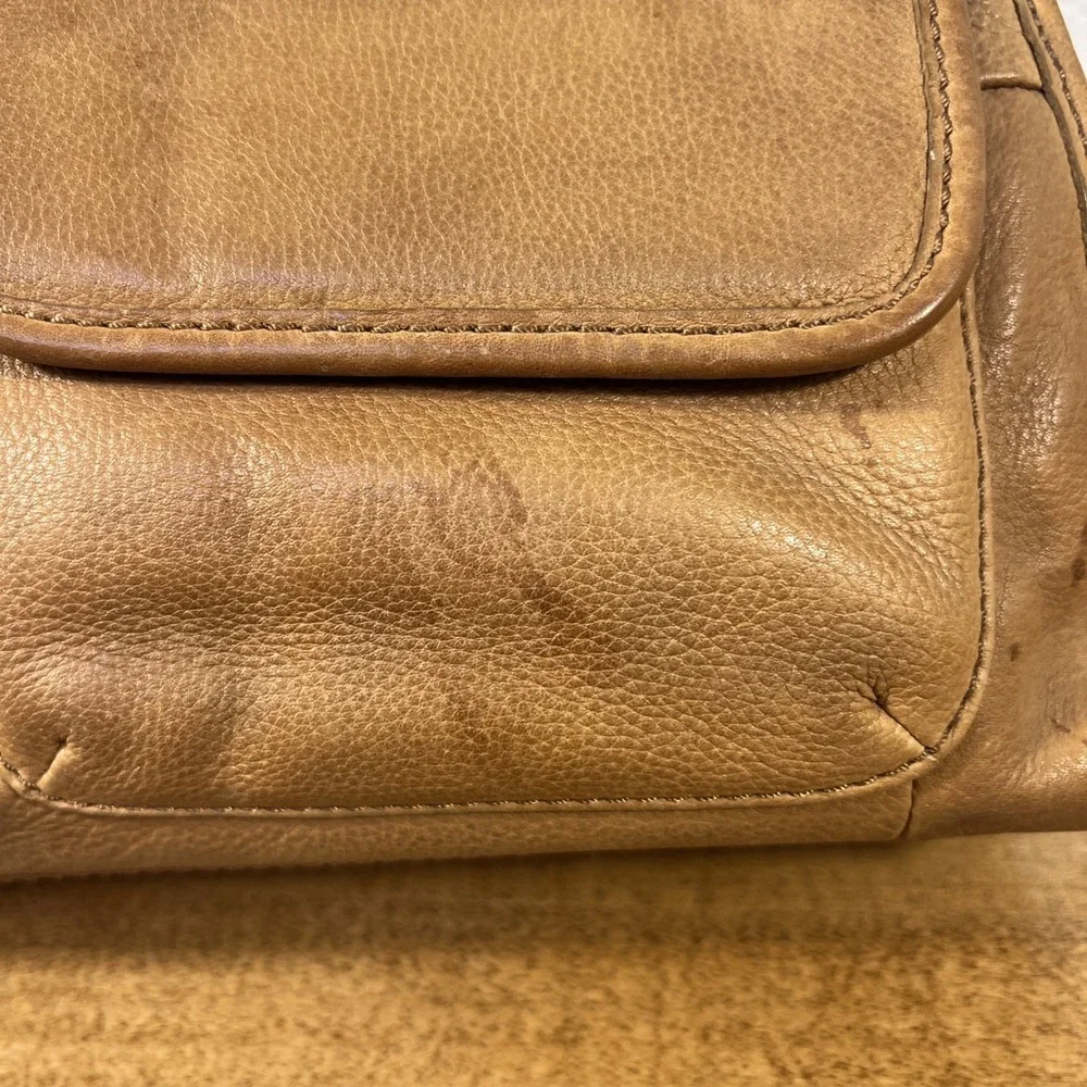 Vintage Fossil 1954 Genuine Leather Purse Shoulder Handbag Tan #75082